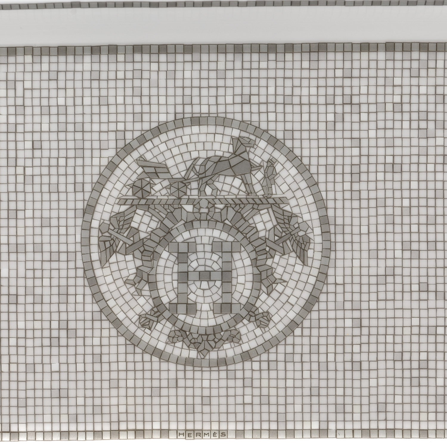 Hermes Porcelain Mosaique Au 24 Sushi Plate Platine 3 of 4