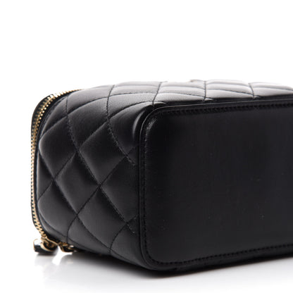 Chanel Lambskin Quilted Small Vanity Case With Chain Black 6 of 11