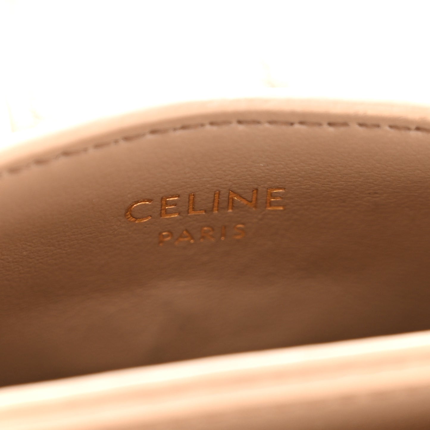 Grained Calfskin Triomphe Fine Strap Accordion Wallet SAFARI