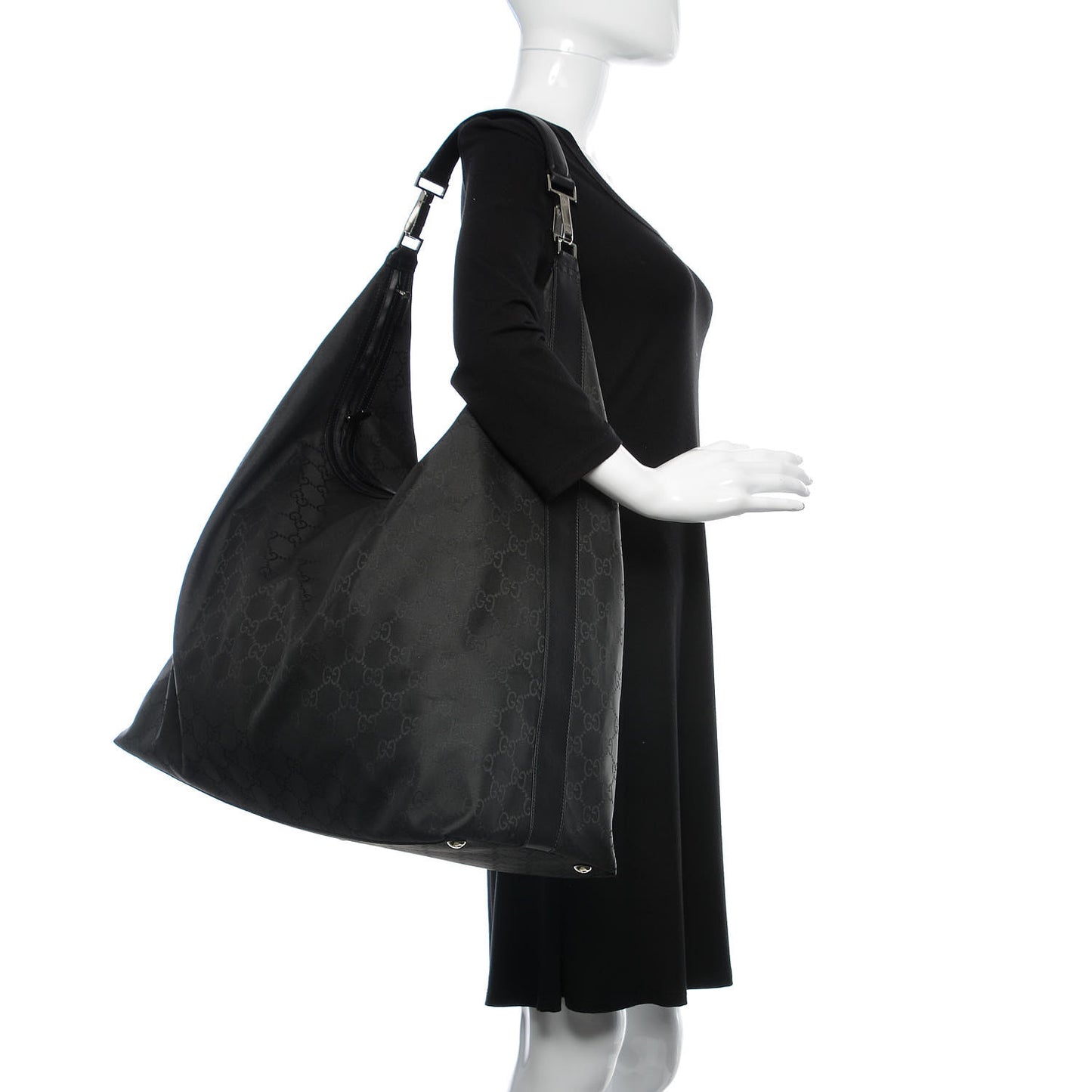 Nylon Monogram Oversized Overnight Bag Black