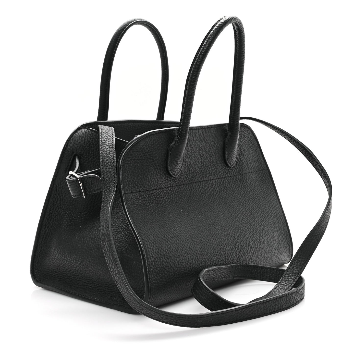 Grained Calfskin Soft Margaux 10 Bag Black