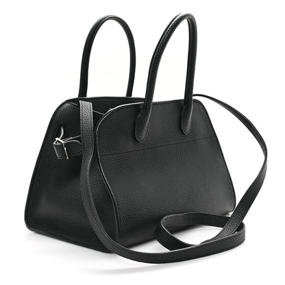 The Row Grained Calfskin Soft Margaux 10 Bag Black 3 of 9