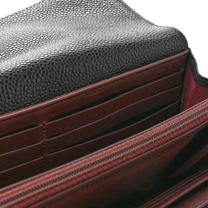 Chanel Caviar Quilted Large Gusset Flap Wallet Black 9 of 12