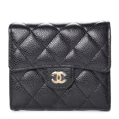 Chanel Caviar Quilted Compact Flap Wallet Black 1 of 9