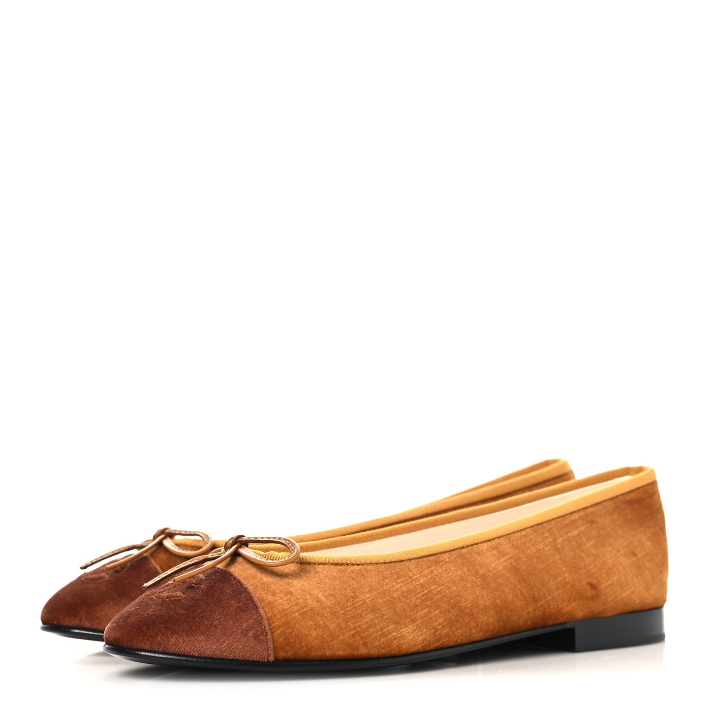 Velvet Cap Toe CC Ballerina Flats 38 Brown Light Brown