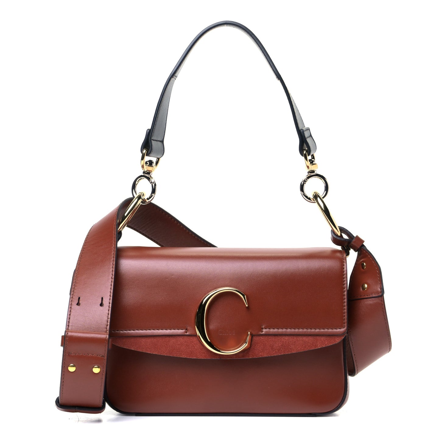 Calfskin Small C Double Carry Sepia Brown