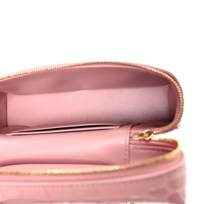 Chanel Calfskin Crocodile Embossed Crococo Exoticoco Vanity With Chain Light Pink 5 of 11