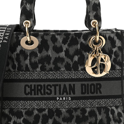 Christian Dior Canvas Mizza Embroidered Medium Lady D-Lite Gray 7 of 12