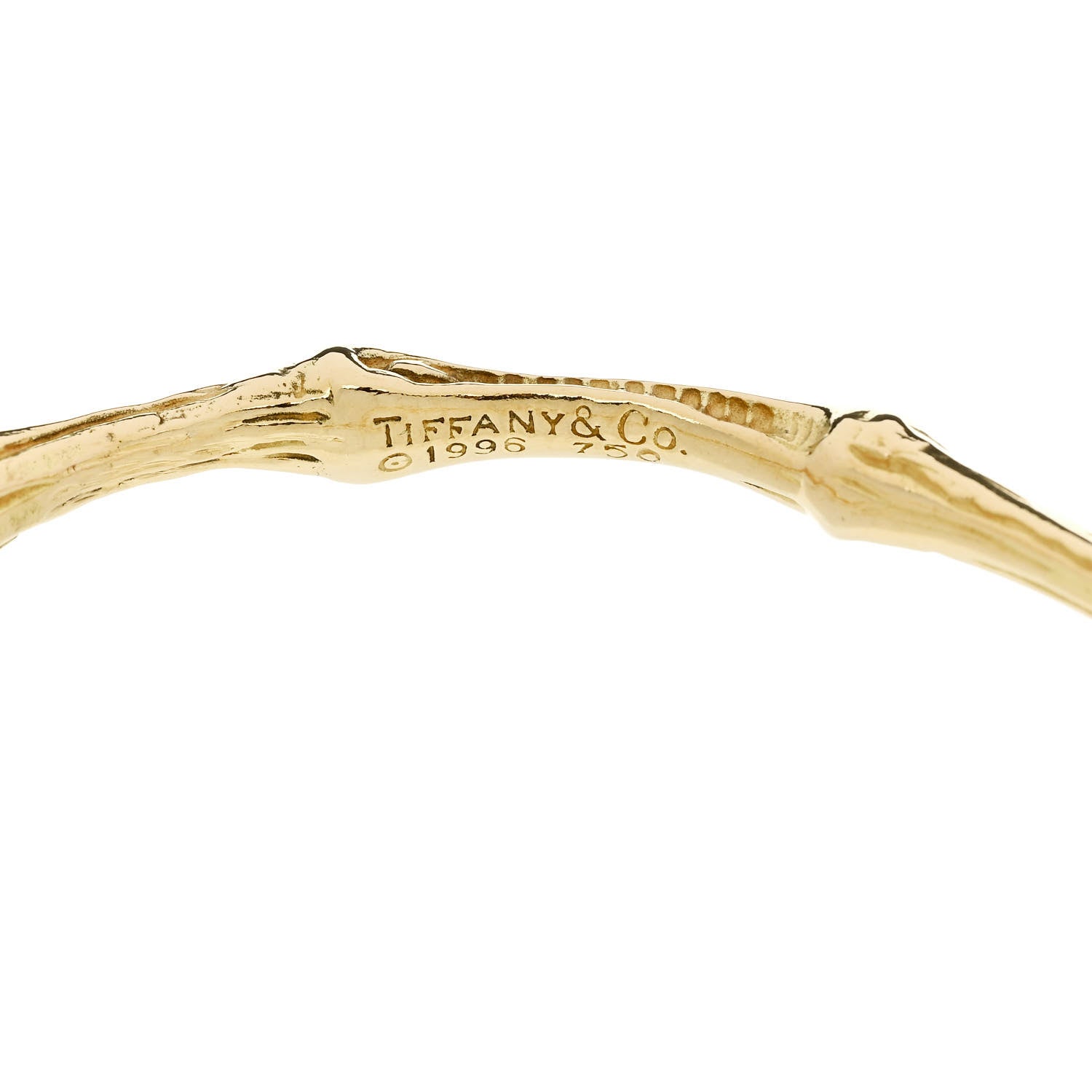 Tiffany 18K Yellow Gold Bamboo Bangle Bracelet 3 of 3