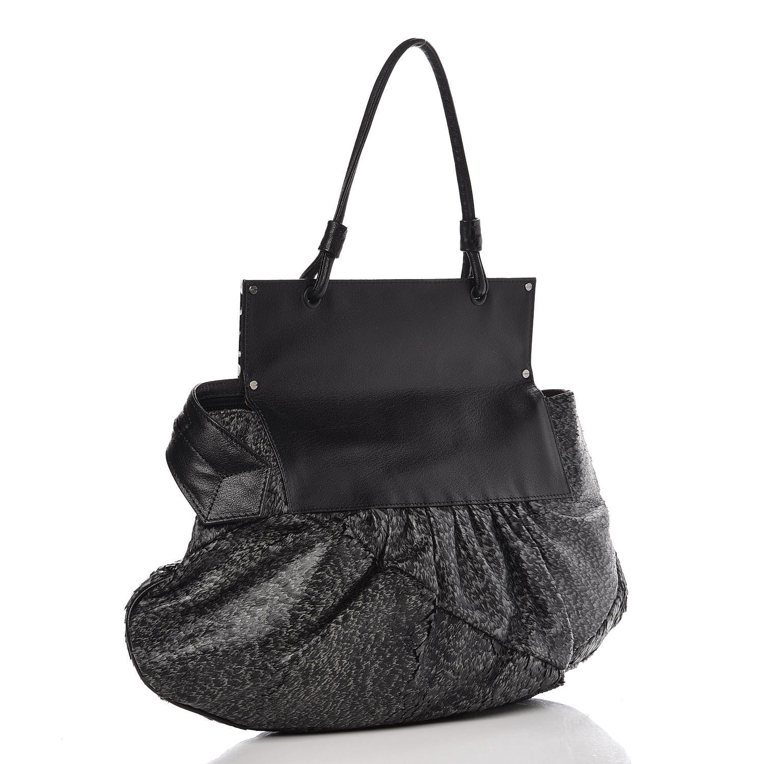 Fendi Calf Hair To You Convertible Clutch Grey 3 of 7