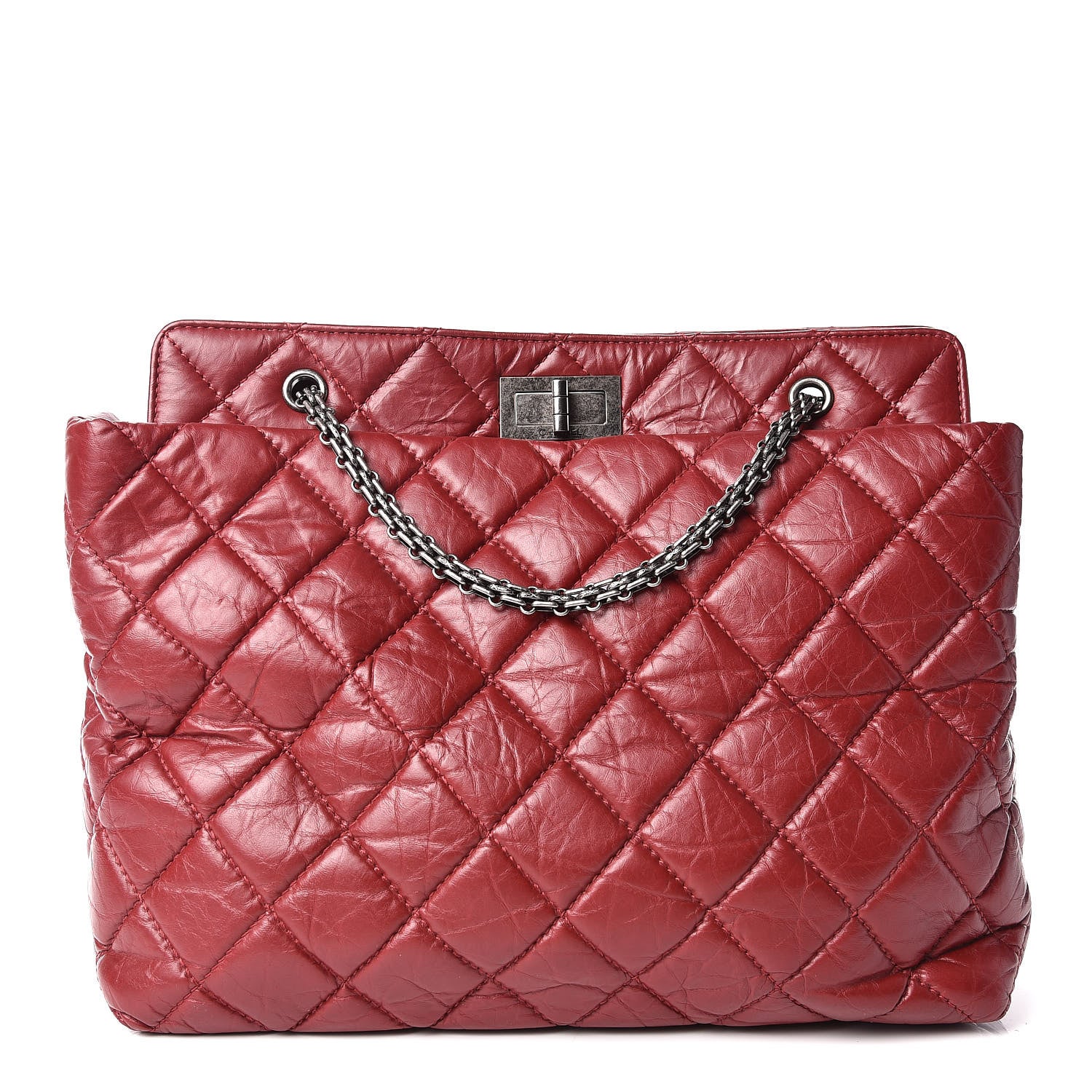 Chanel Aged Calfskin Quilted Reissue 2.55 Tote Red 1 of 10
