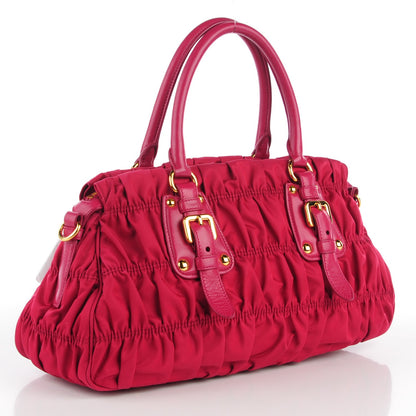 Prada Tessuto Nylon Gaufre Shopping Satchel Ibisco 4 of 10