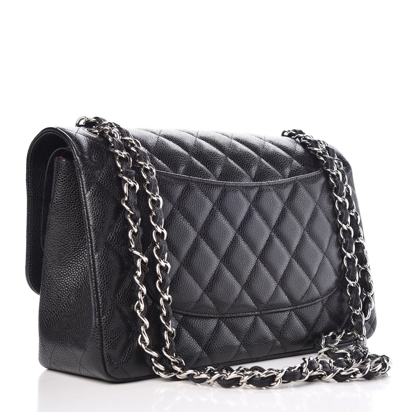 Caviar Quilted Jumbo Double Flap Black