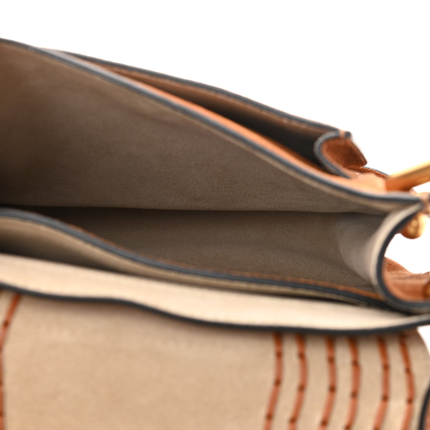 Chloe Suede Calfskin Braided Small Hudson Shoulder Bag Caramel 5 of 9