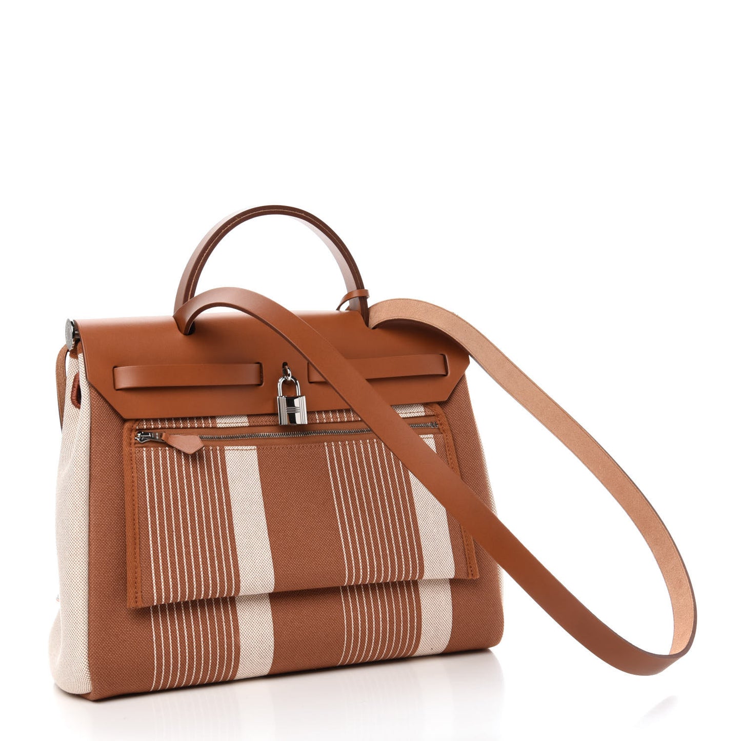 Vache Hunter Toile H Vibration Herbag Zip Retourne 31 PM Fauve Ecru Beige