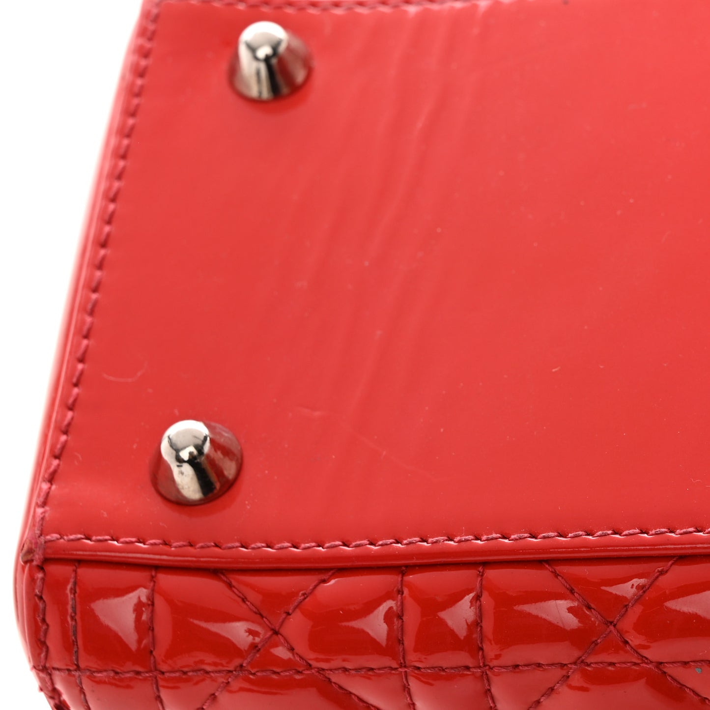 Patent Cannage Large Lady Dior Red