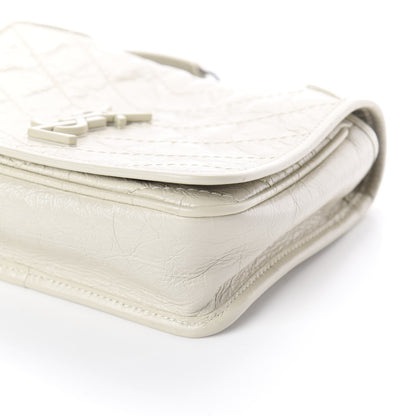 Saint Laurent Crinkled Calfskin Matelasse Monogram Niki Chain Wallet Crema Soft 7 of 7