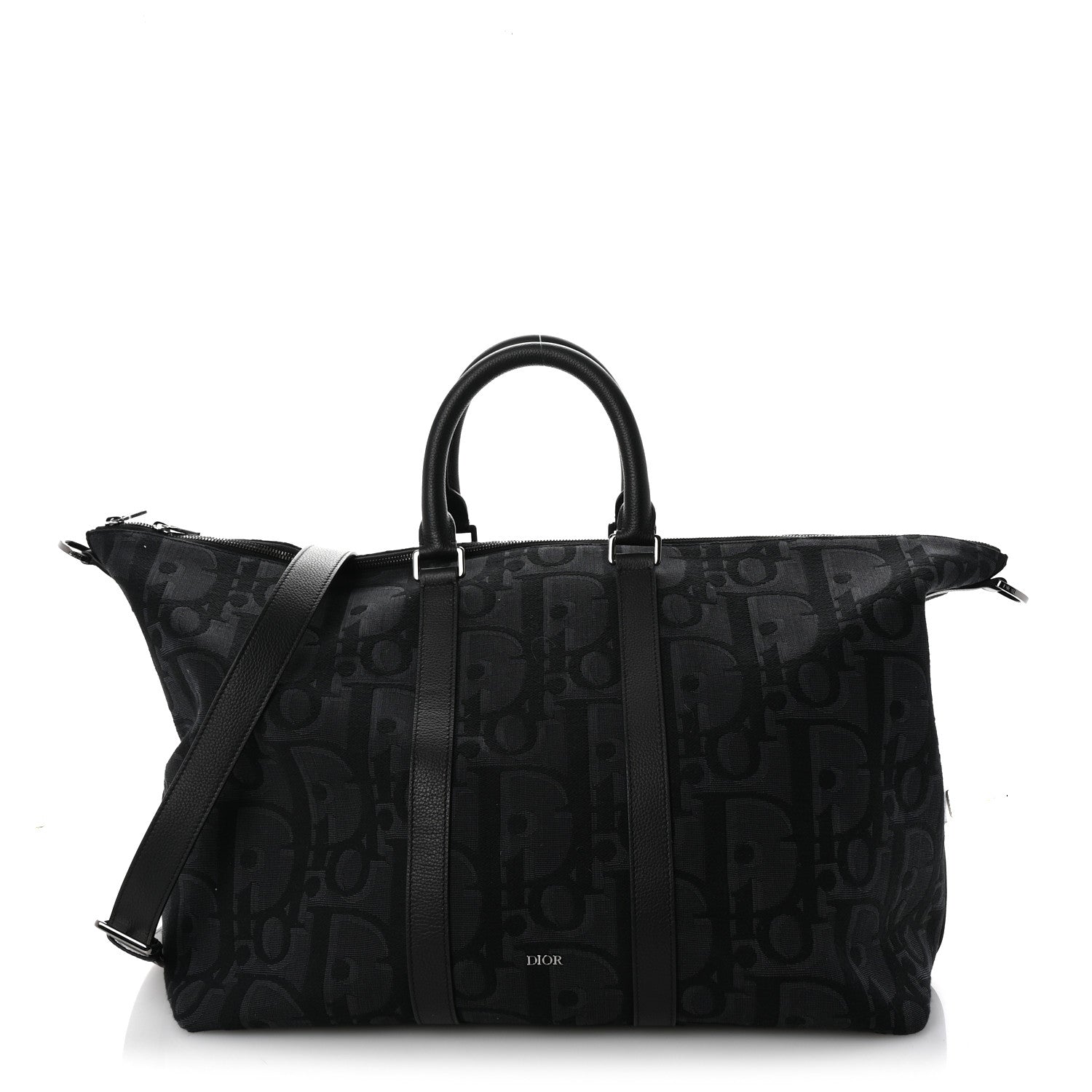 Christian Dior Maxi Oblique Jacquard Weekender 45 Black 1 of 8