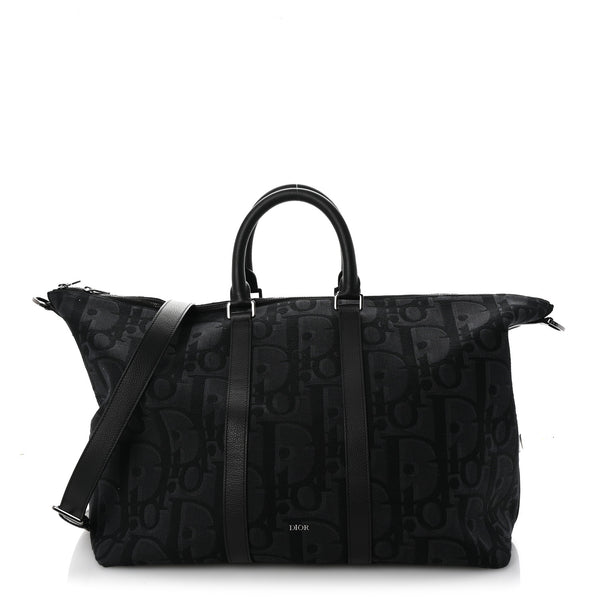Christian Dior Maxi Oblique Jacquard Weekender 45 Black 1693514