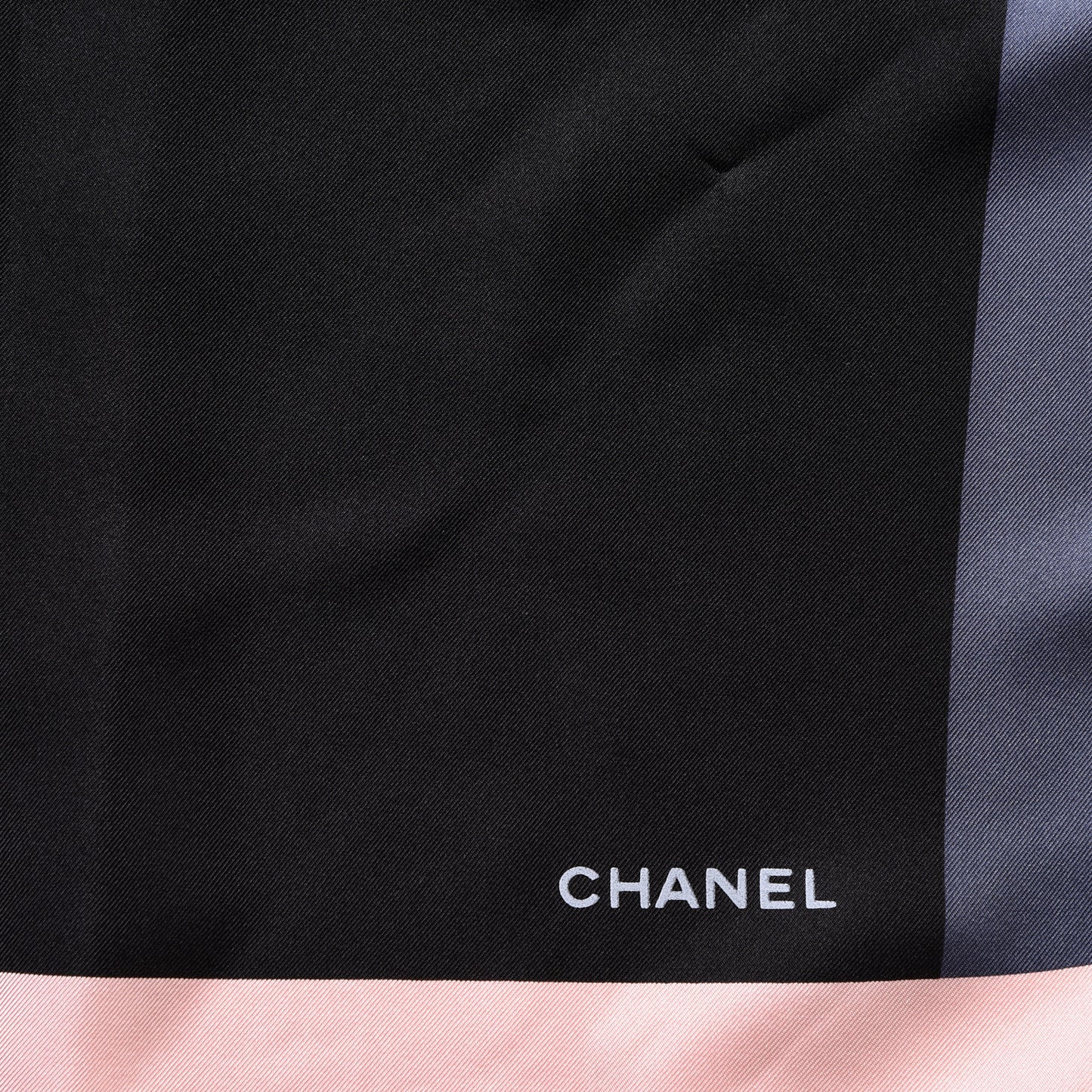 Silk Camellia CC Square Scarf Black Ivory