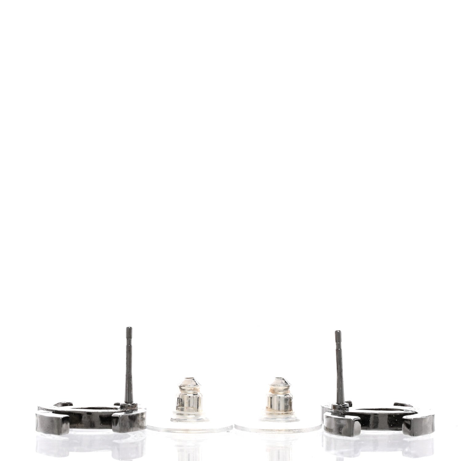 Chanel Ruthenium Crystal CC Earrings 3 of 5