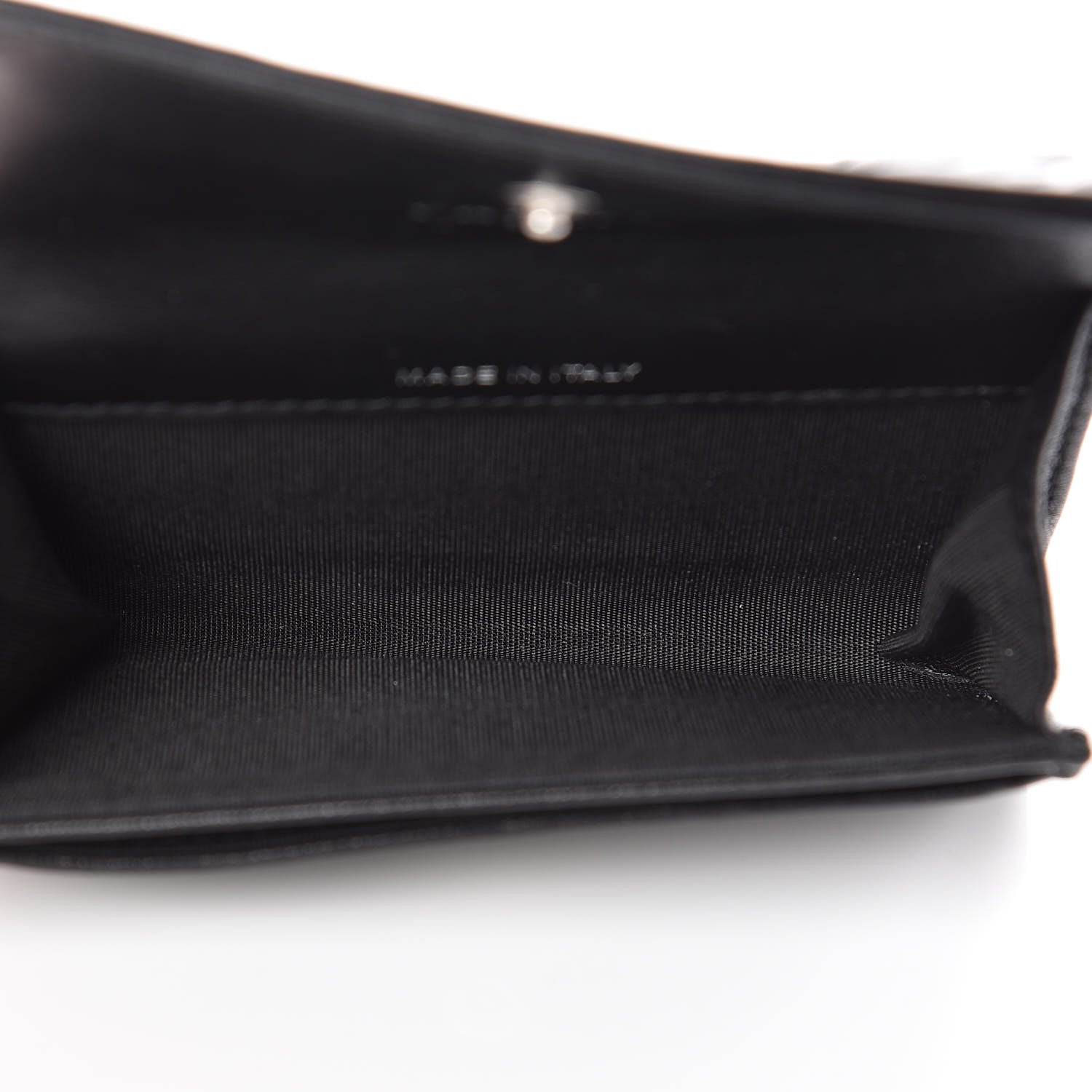 Chanel Goatskin Camellia Embossed Flap Card Holder Black 5 of 9