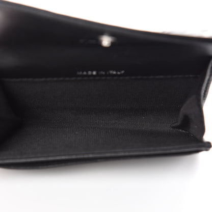 Chanel Goatskin Camellia Embossed Flap Card Holder Black 5 of 9