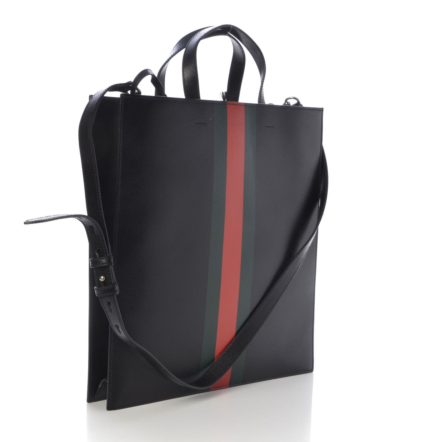 Calfskin Kingsnake Print Vertical Tote Black
