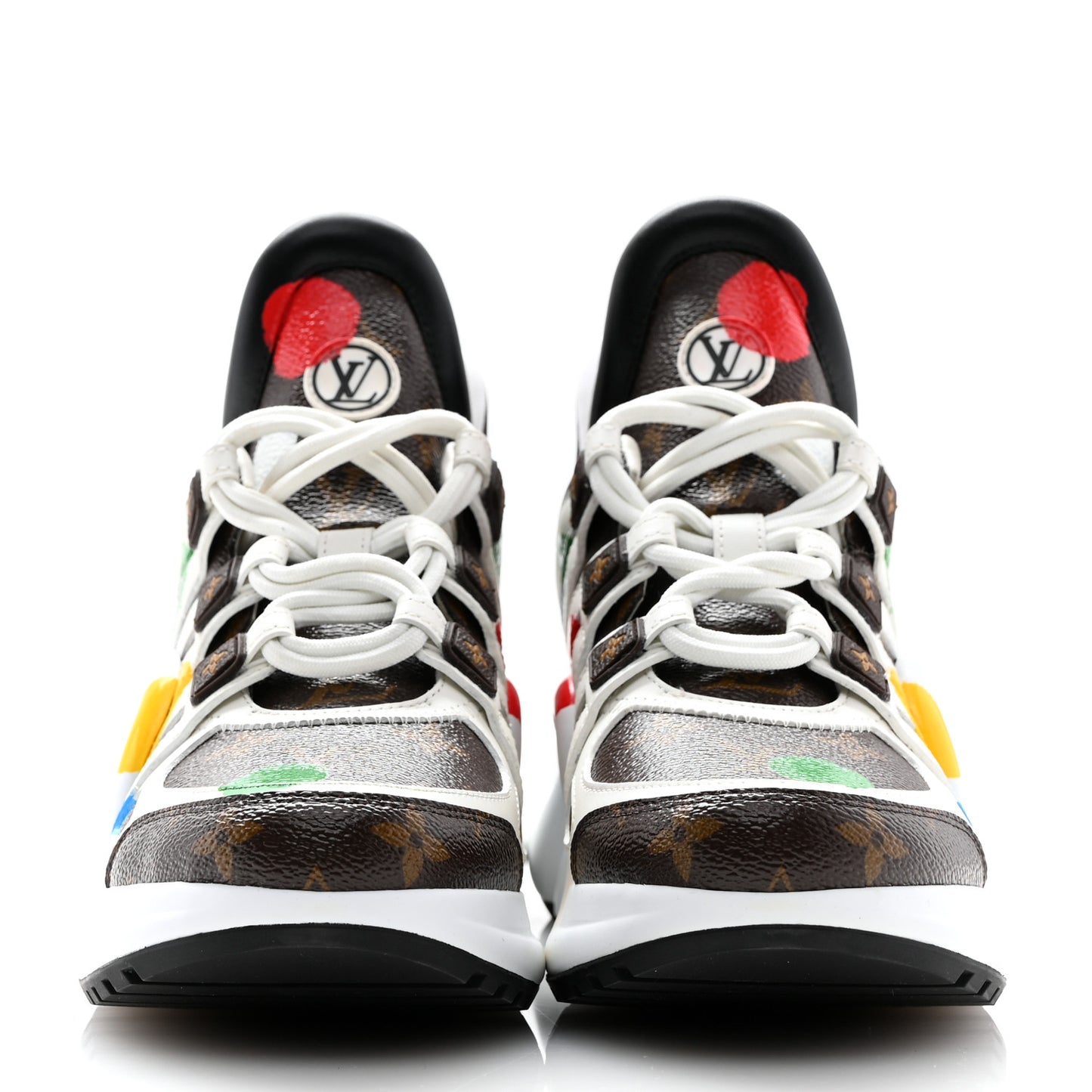 LV X YK Calfskin Monogram Dots Monogram Archlight Sneakers 38 White