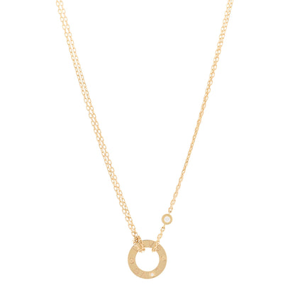 Cartier 18K Yellow Gold 2 Diamond LOVE Necklace 1 of 5