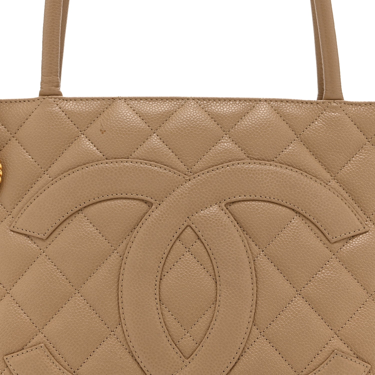 Chanel Caviar Quilted Medallion Tote Beige 8 of 15
