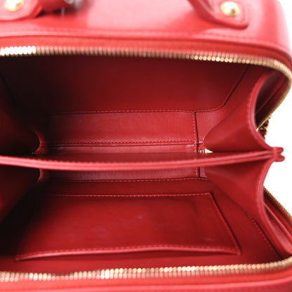 Chanel Goatskin Quilted Small CC Filigree Vanity Case Red 5 of 10