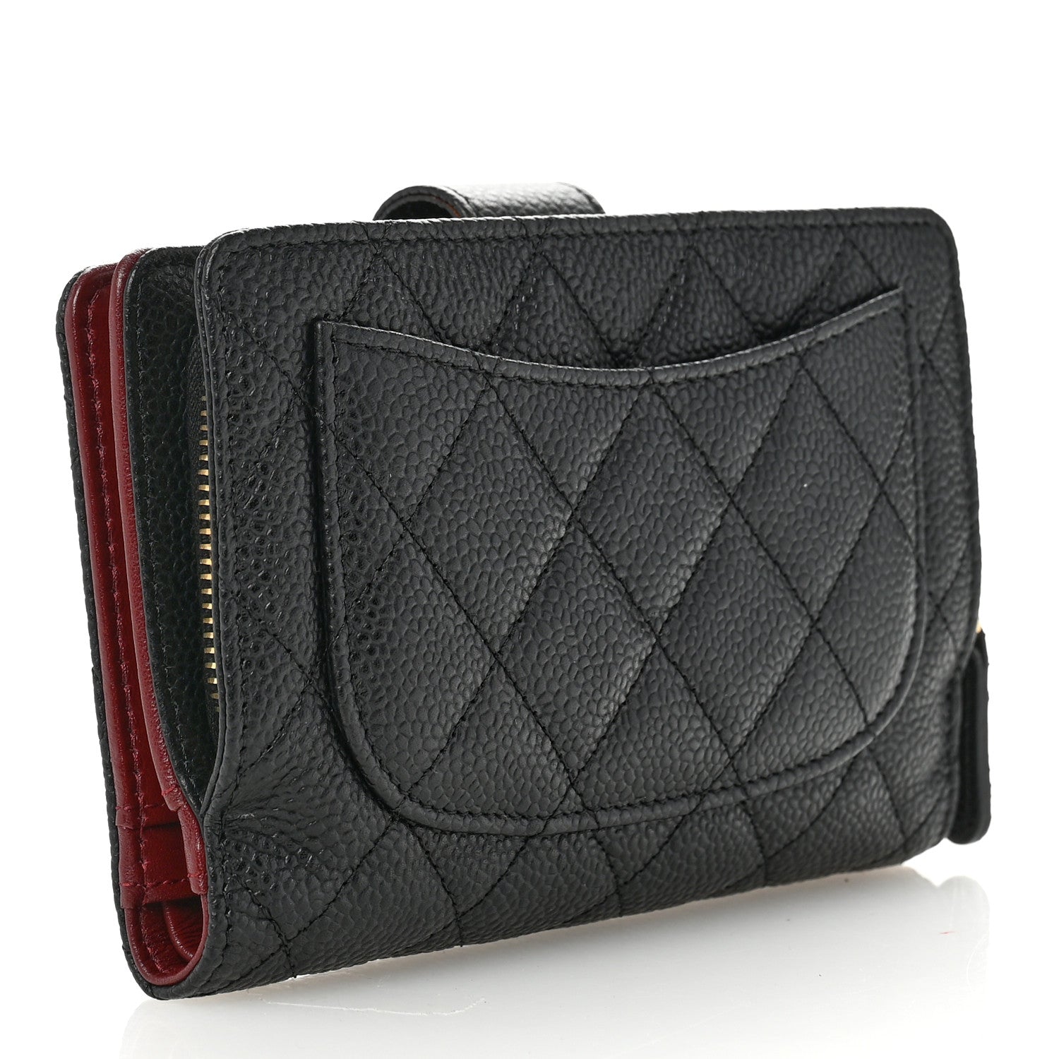Chanel Caviar Quilted Zipped Pocket Wallet Black 3 of 8