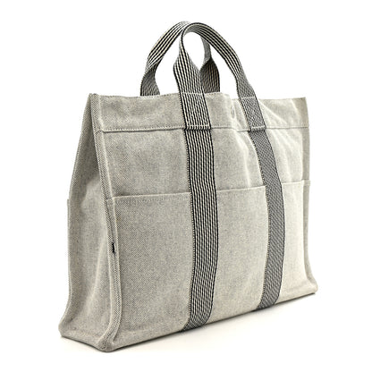 Hermes Canvas Fourre Tout MM Ecru Black 4 of 21