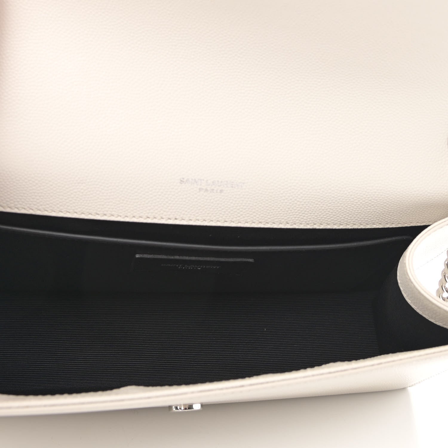 Saint Laurent Grain De Poudre Medium Classic Monogram Kate Satchel Icy White 4 of 11