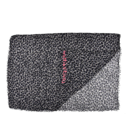 Louis Vuitton Cashmere Silk Leopard Etole Stole Grey 4 of 8