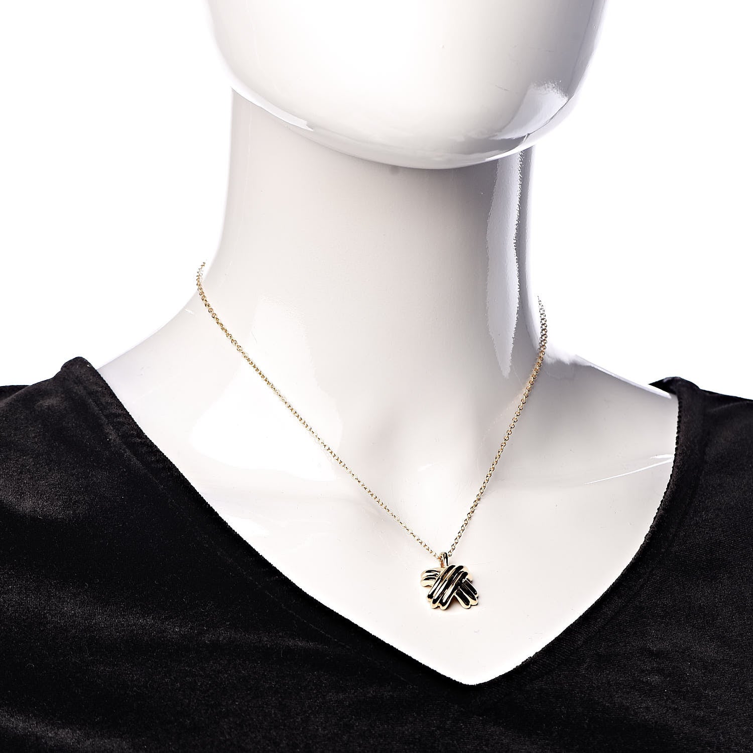 Tiffany 18K Yellow Gold Large Signature X Pendant Necklace 2 of 7
