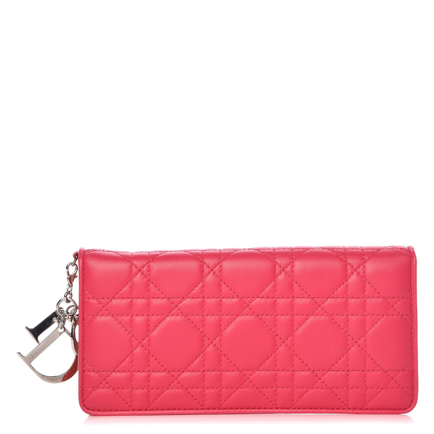 Christian Dior Lambskin Cannage Rendezvous Wallet Fuchsia 1 of 7