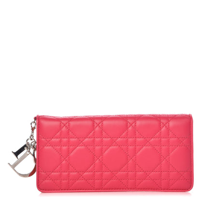 Christian Dior Lambskin Cannage Rendezvous Wallet Fuchsia 1 of 7