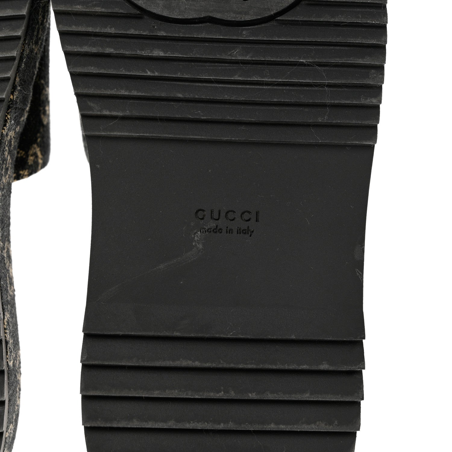 Gucci Jacquard Black Denim GG Monogram Angelina Platform 55mm Slide Sandals 37 Black Ivory 6 of 8