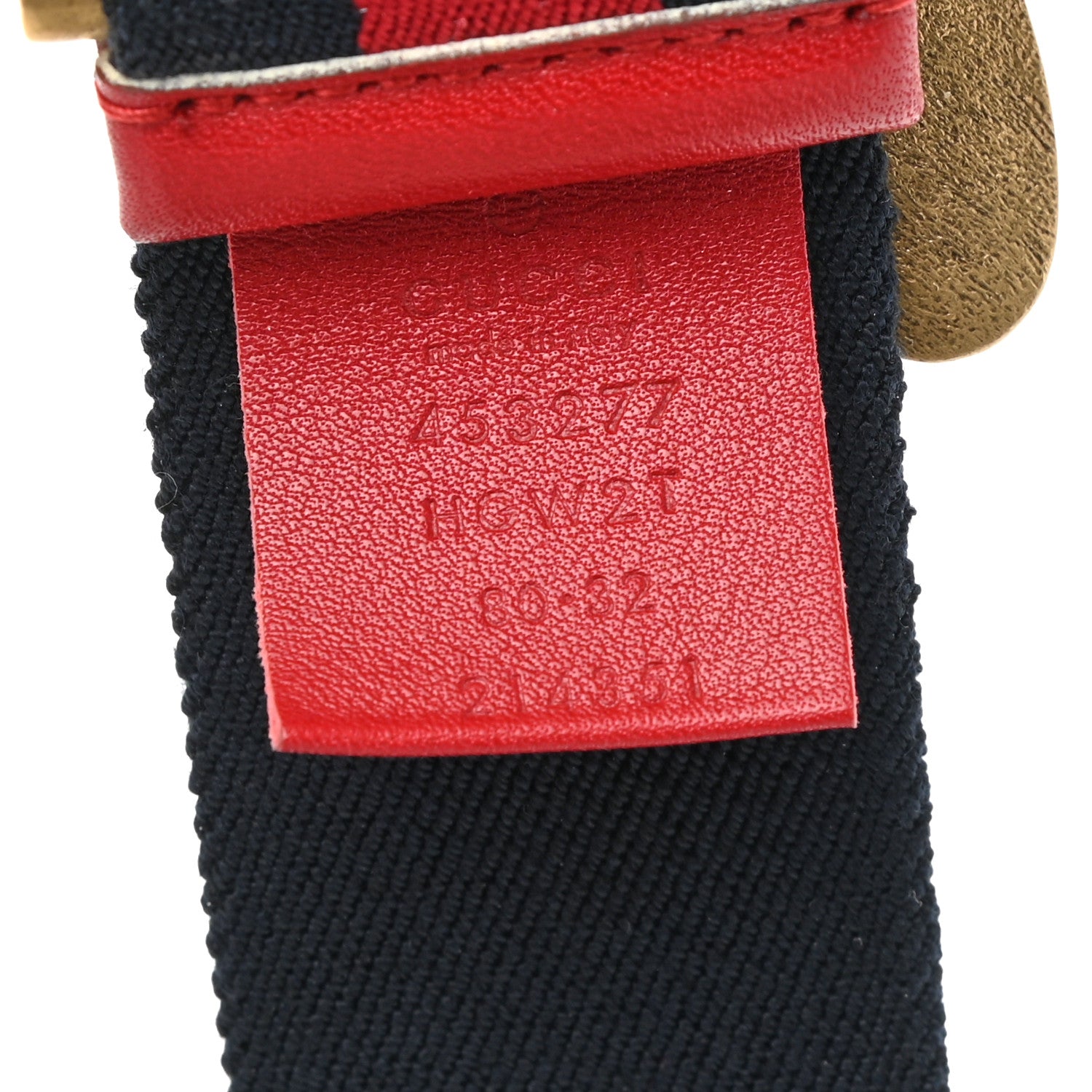 Gucci Web Queen Margaret Bee Belt 80 32 Red Navy 3 of 3