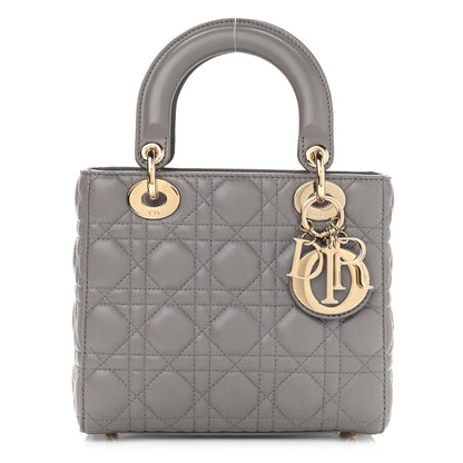 Christian Dior Lambskin Cannage Small Lady Dior Grey 1 of 11