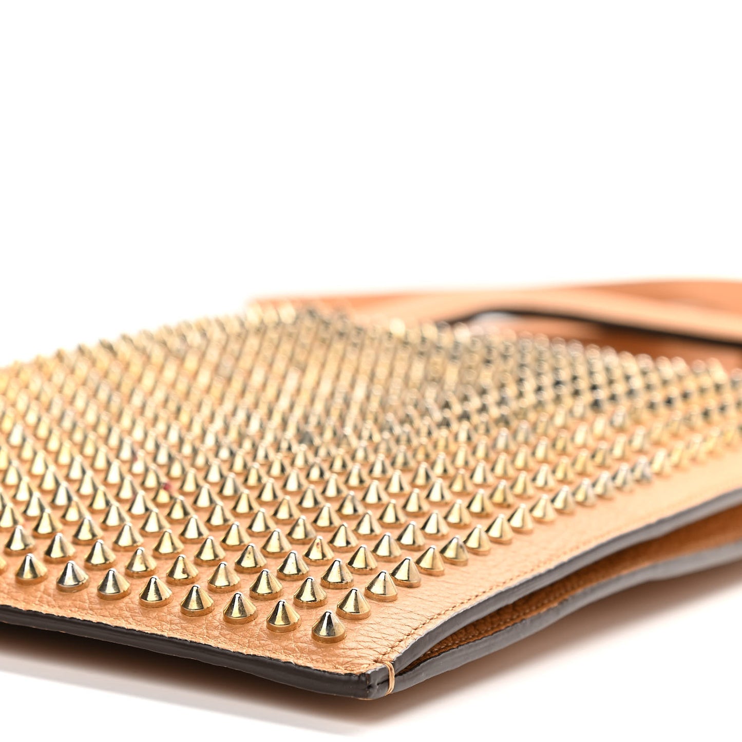 Calfskin Spiked Small Trictrac Portfolio Bag Cannelle