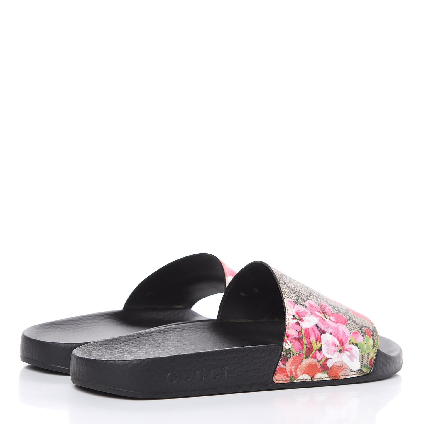 GG Supreme Monogram Blooms Slide Sandals 38 Beige Multicolor
