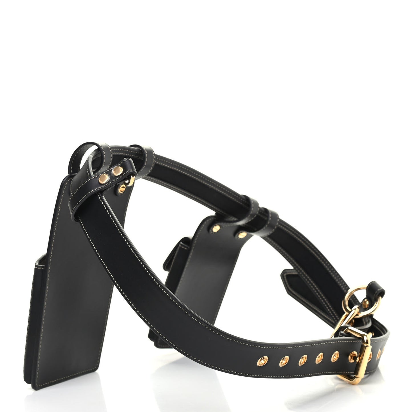 Calfskin Canvas Multi Accessory Belt Black