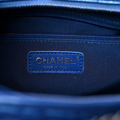 Chanel Metallic Aged Chevron Quilted Medium Gabrielle Hobo Blue 5 of 9