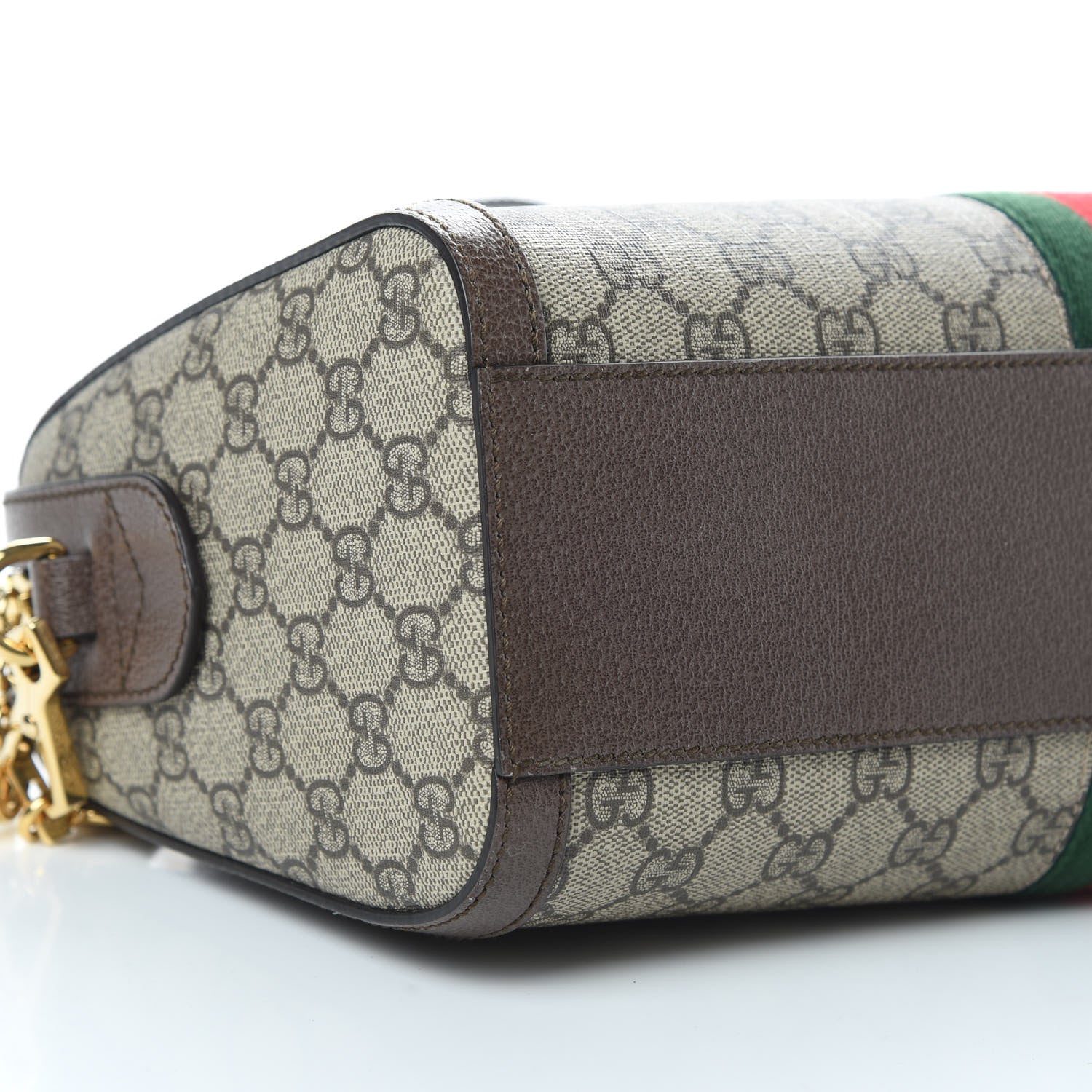 Gucci GG Supreme Monogram Web Medium Ophidia Boston Brown 9 of 10