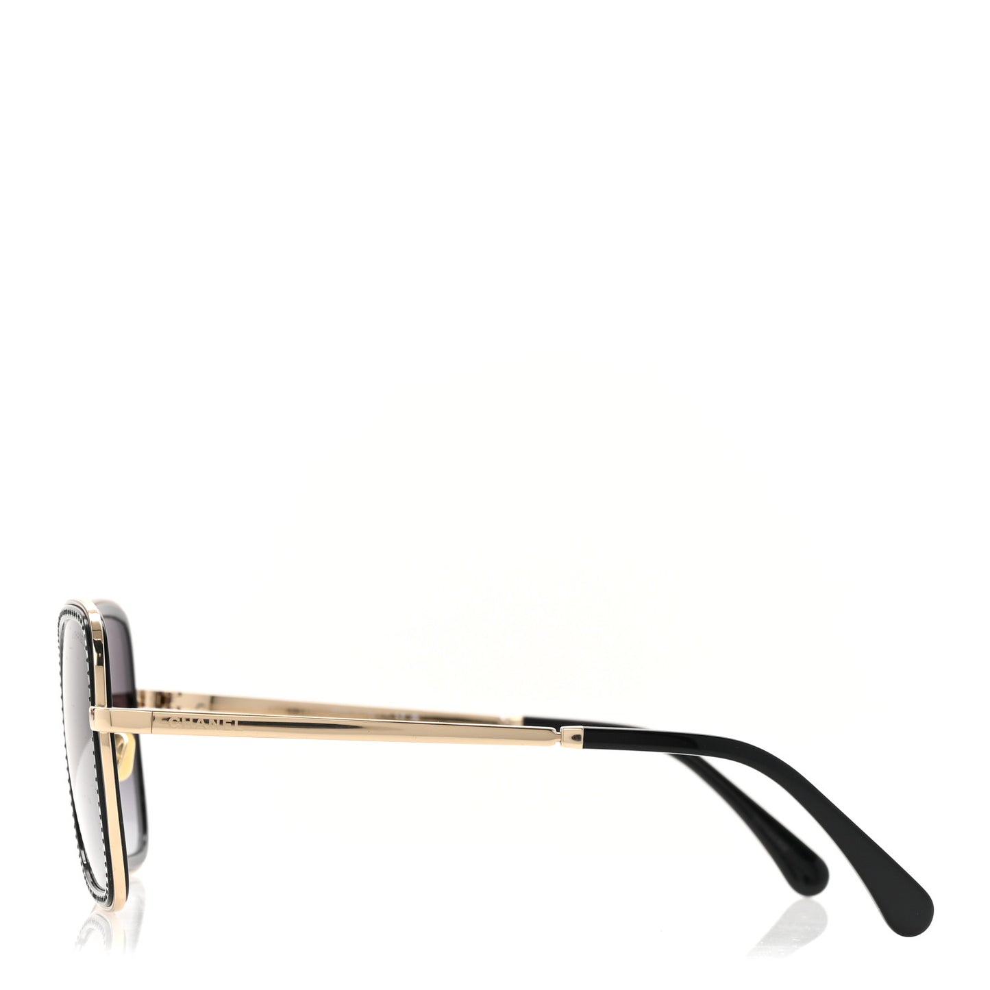 Square Frame Sequin Sunglasses 4277-B Black Silver