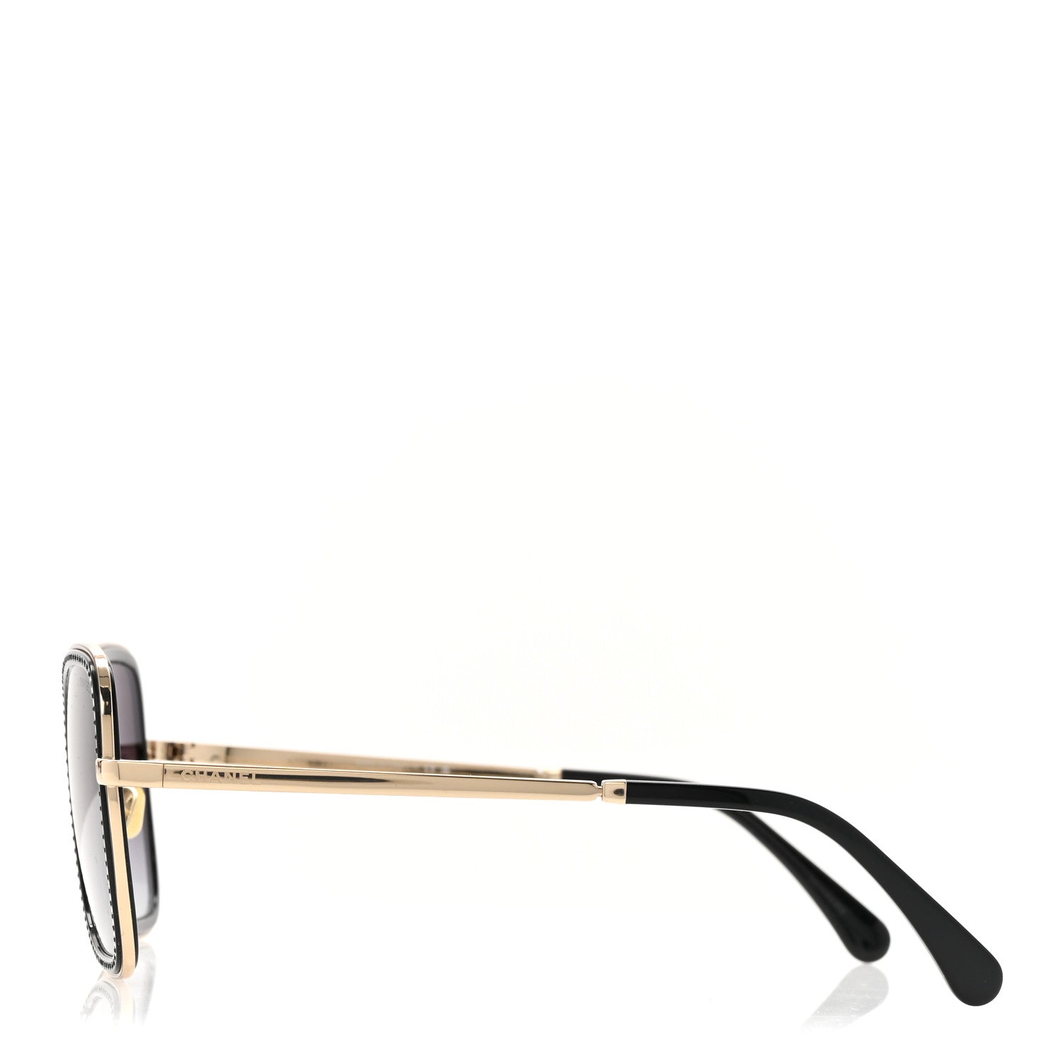 Chanel Square Frame Sequin Sunglasses 4277-B Black Silver 3 of 10