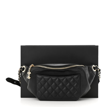 Chanel Lambskin Quilted Waist Bag Fanny Pack Black 12 of 12